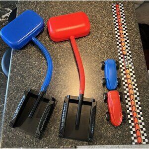 Original Dueling Stomp Racers Toy Car Launchers Set of 2 Blue & Red with 2 Cars
